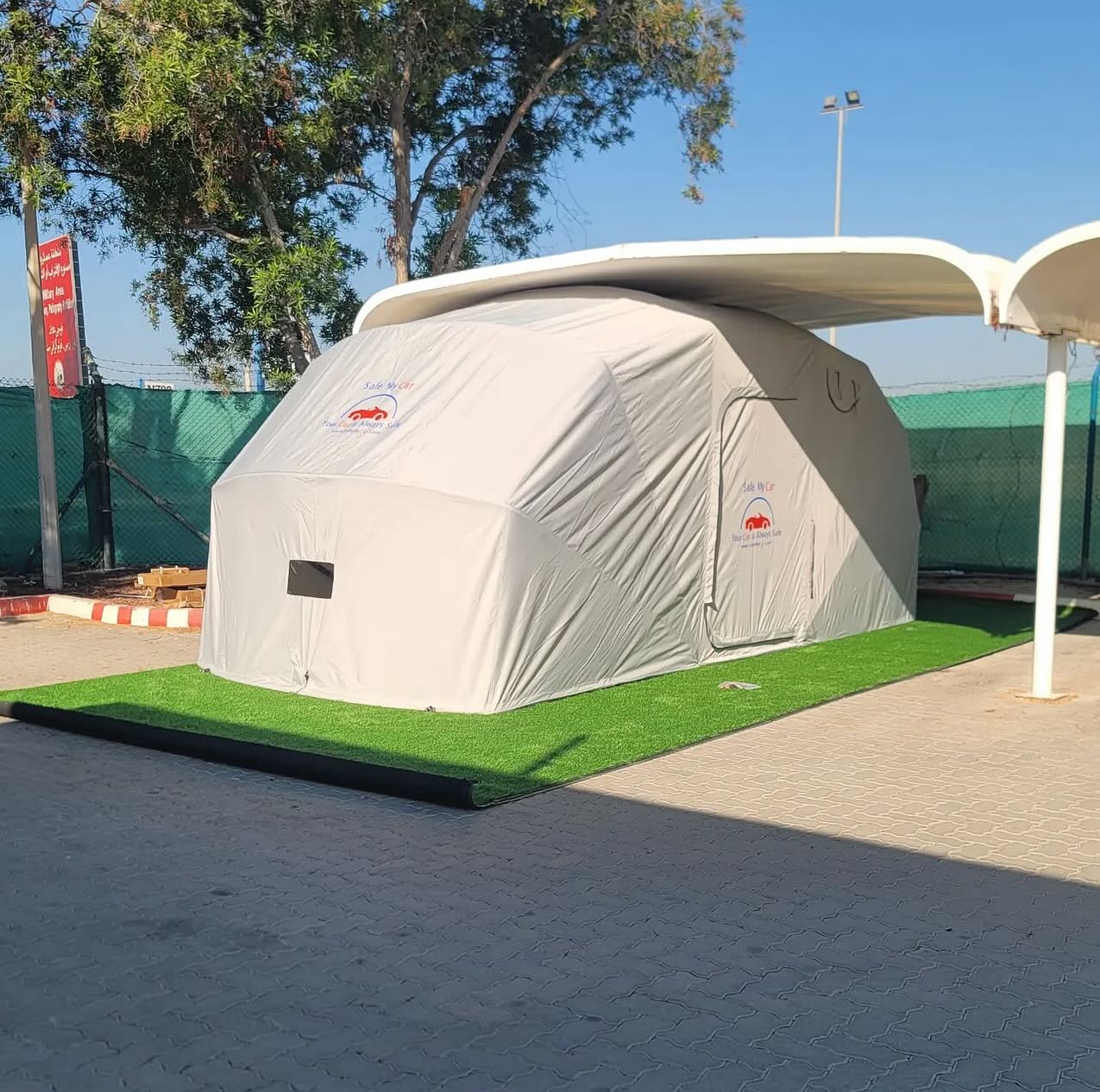 503846283_18508653061007944_4993816438566430174_n_1_1_3a819d93-a67e-4bb1-b68c-9db0f37b33d3-1.jpg مظلة سيارة جانبية 360° من الـاصالة مع إطار ألومنيوم - الصورة 1