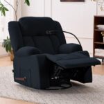 ⁦كرسي استرخاء قماشي هزاز ودوّار مع حامل موبايل⁩ - الصورة ⁦2⁩