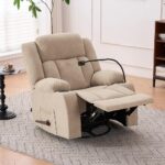 كرسي استرخاء قماشي هزاز ودوّار مع حامل موبايل